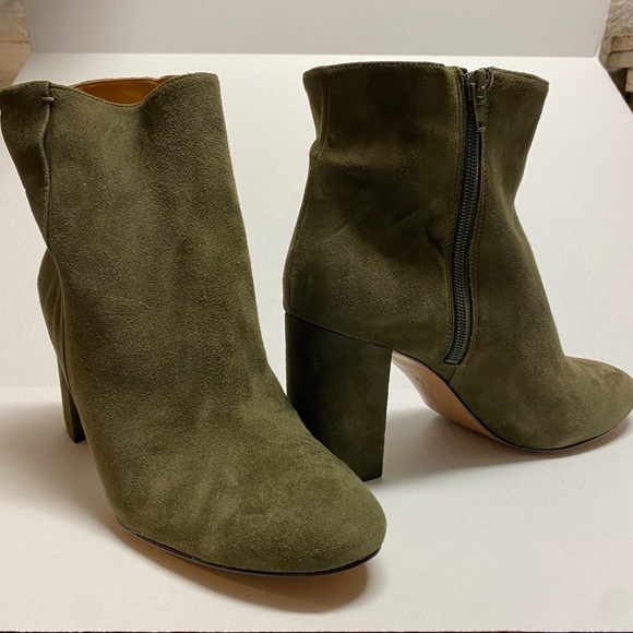 Nine West Suede Booties - Olive Green - women’s Size 10 - Picture 2 of 6
